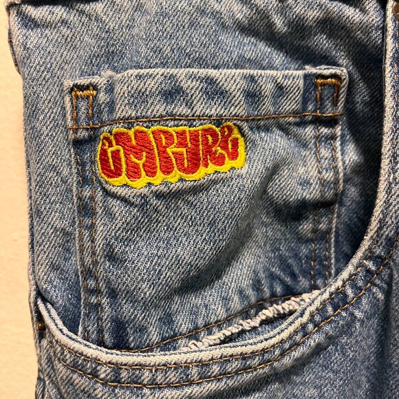 Empyre Jeans Men's 40 Light Wash Denim Baggy Wide Leg Skate Relaxed Fit Zip Fly - Picture 4 of 8